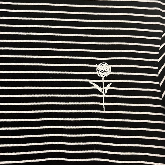 Striped Rose Detail Tee - Picture 2 of 6